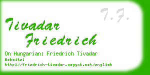 tivadar friedrich business card